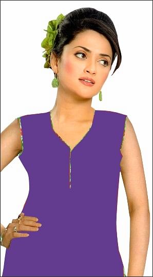 Violet & Multicolour Patiyala Salwar Suit with Dupatta - 4870